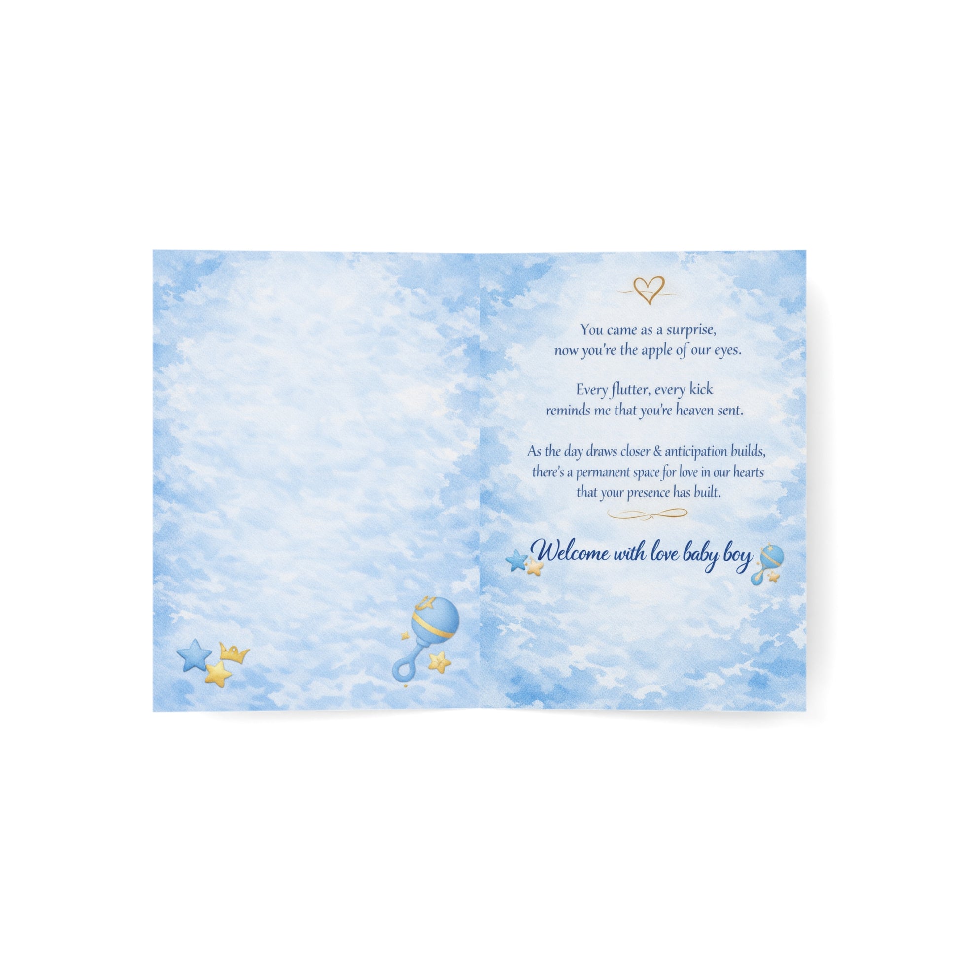 Baby Boy Greeting Cards — Welcome to the World (1, 10, 30, 50 pcs)