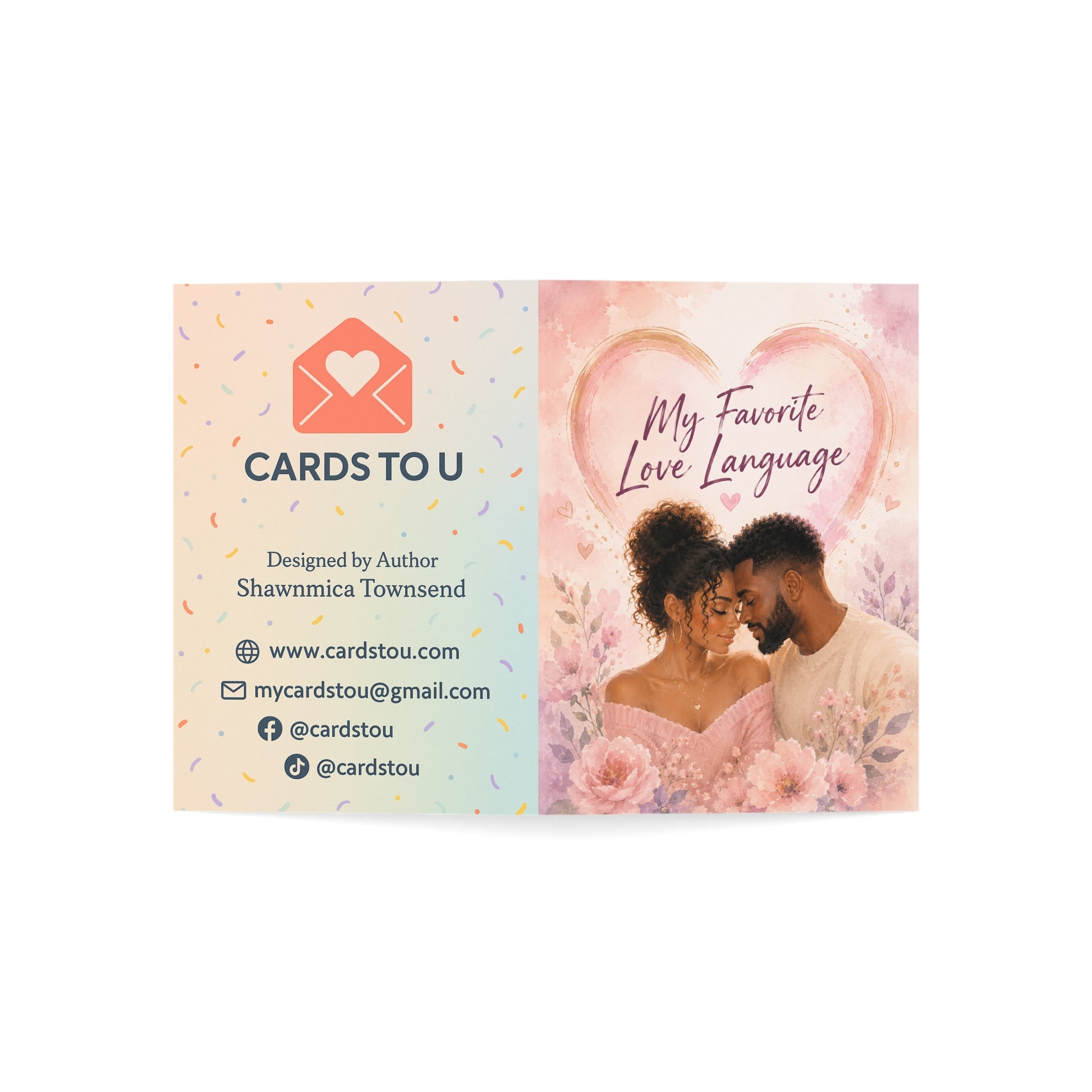 Romantic 'My Favorite Love Language' Greeting Card — Valentine’s Day, Anniversary Card for Couples (1/10/30/50 pcs)