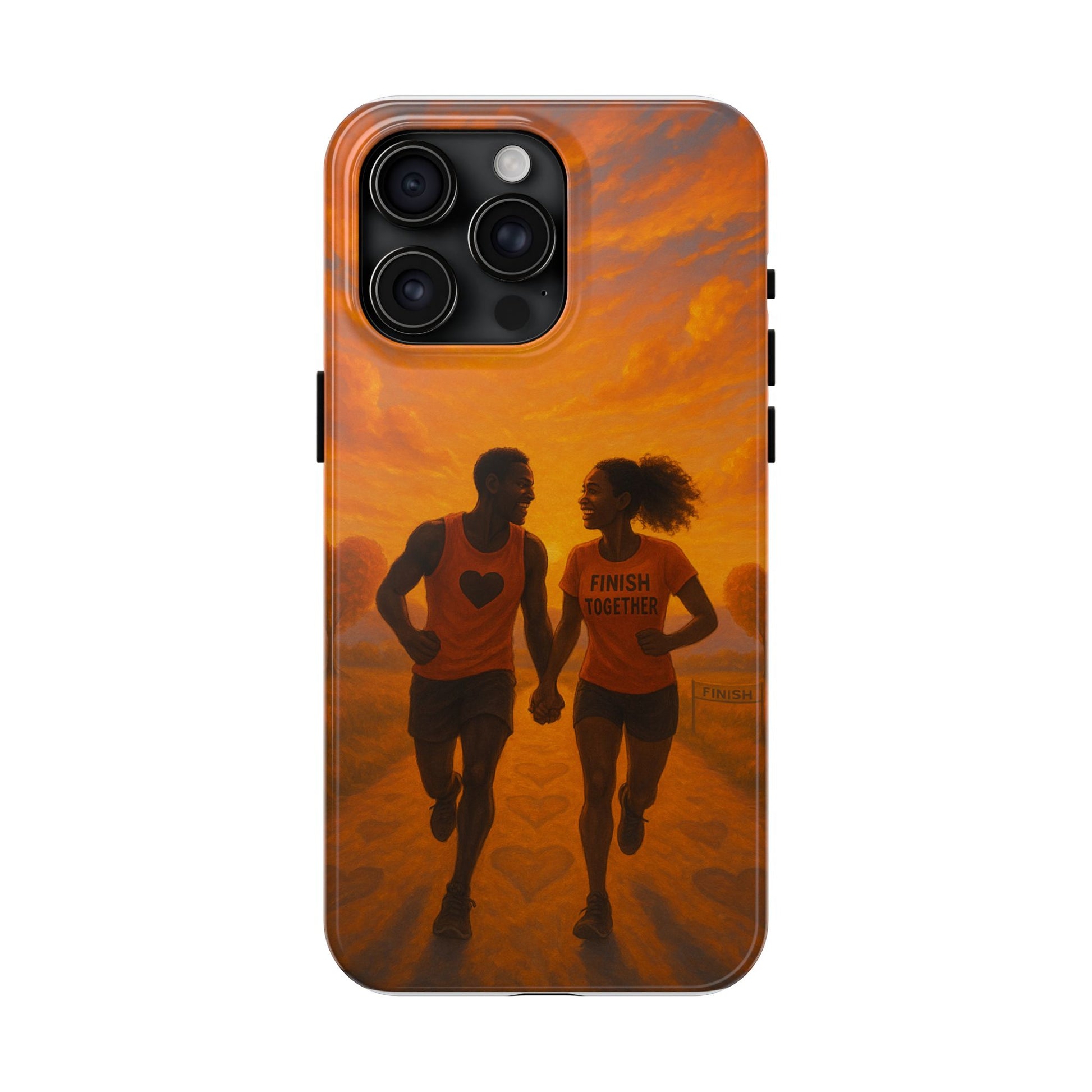 Couples Running Phone Case, Tough Phone Cover, Sports Gift for Her, Motivational Case for Active Life, Runner's Phone Protector