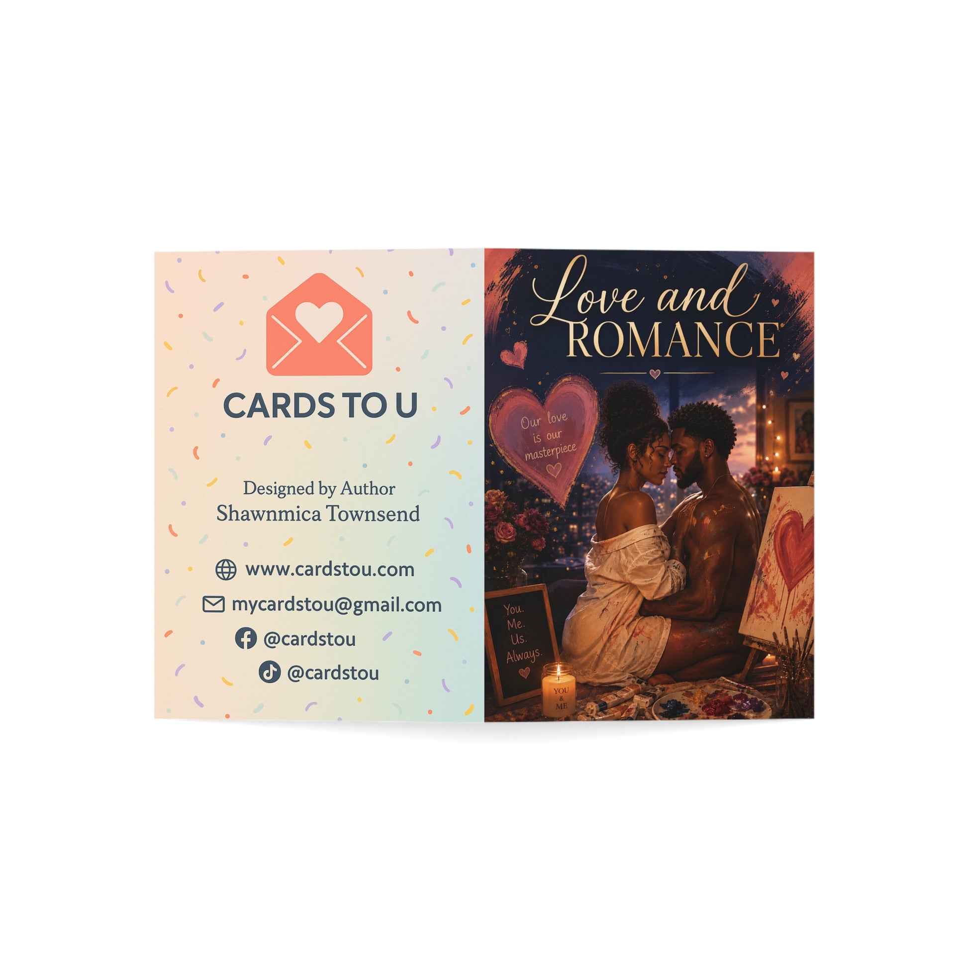 Romantic Love Greeting Card — "Love and Romance" Set (1/10/30/50 pcs)