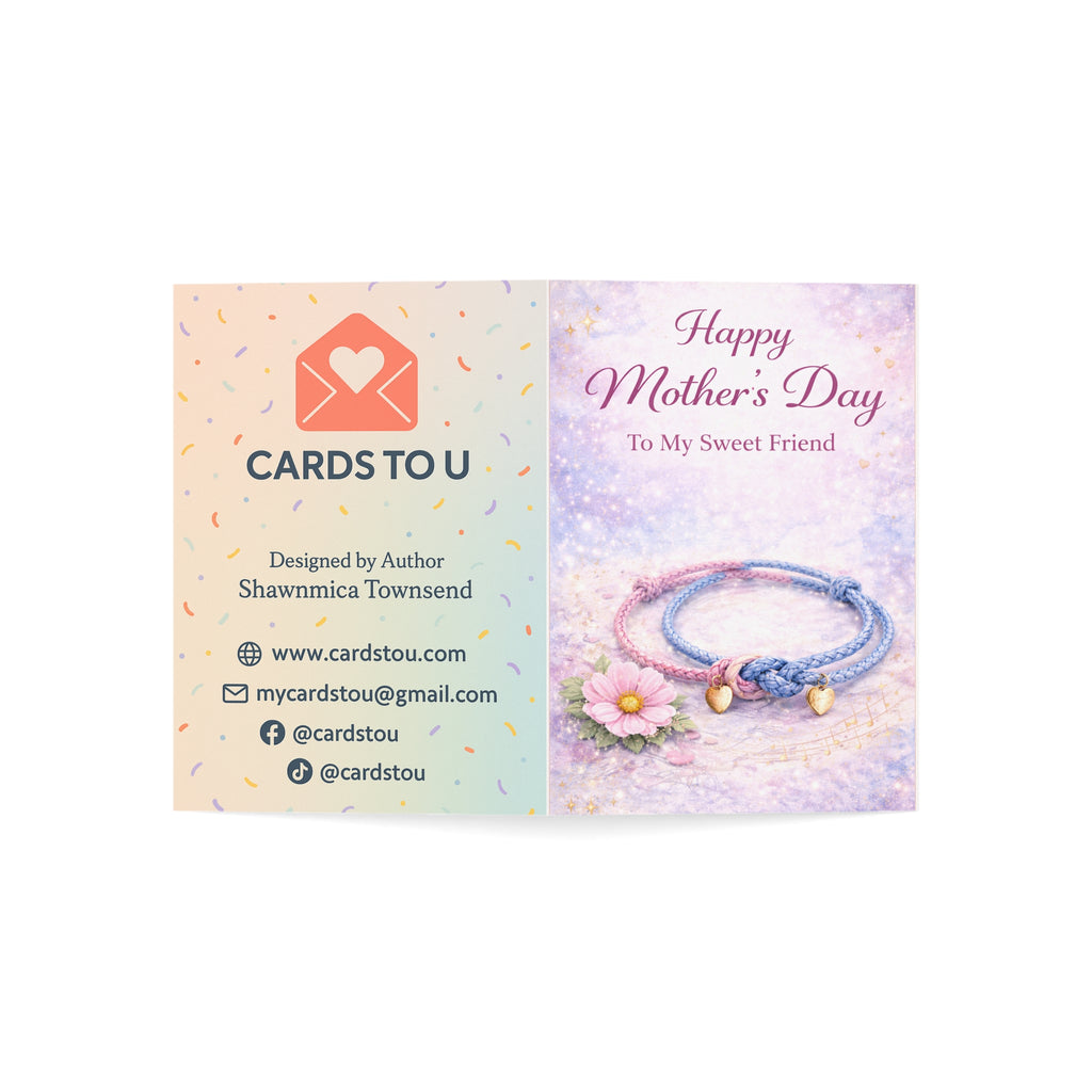 Mother’s Day Greeting Card — "Happy Mother's Day To My Sweet Friend" (1/10/30/50 pcs)