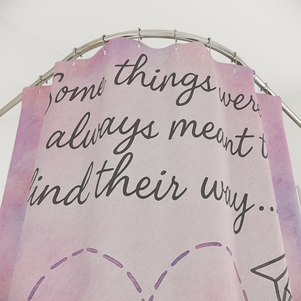 Romantic Shower Curtain with Love Quote, Decor for Bathroom, Wedding Gift, Gift for Couples, Heart and Arrow Design