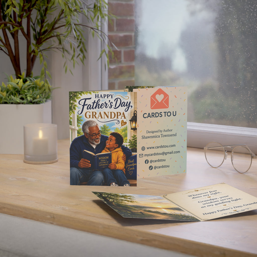 Father's Day Grandpa Greeting Card — Heartfelt Grandfather Card (1/10/30/50 pcs)