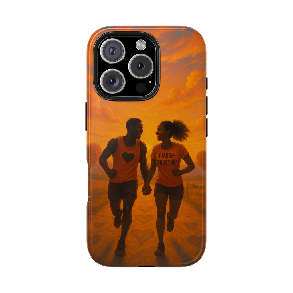 Couples Running Phone Case, Tough Phone Cover, Sports Gift for Her, Motivational Case for Active Life, Runner's Phone Protector