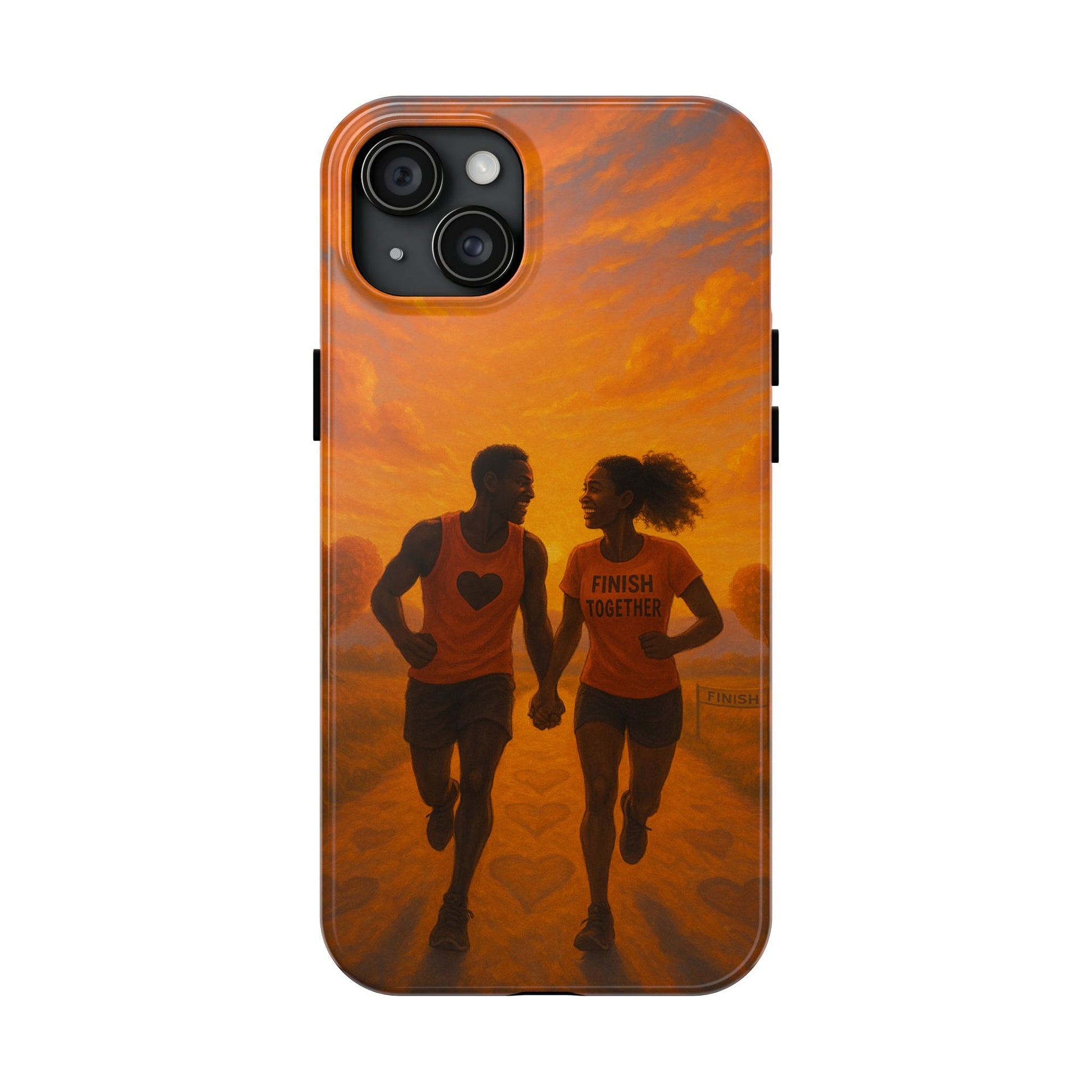 Couples Running Phone Case, Tough Phone Cover, Sports Gift for Her, Motivational Case for Active Life, Runner's Phone Protector