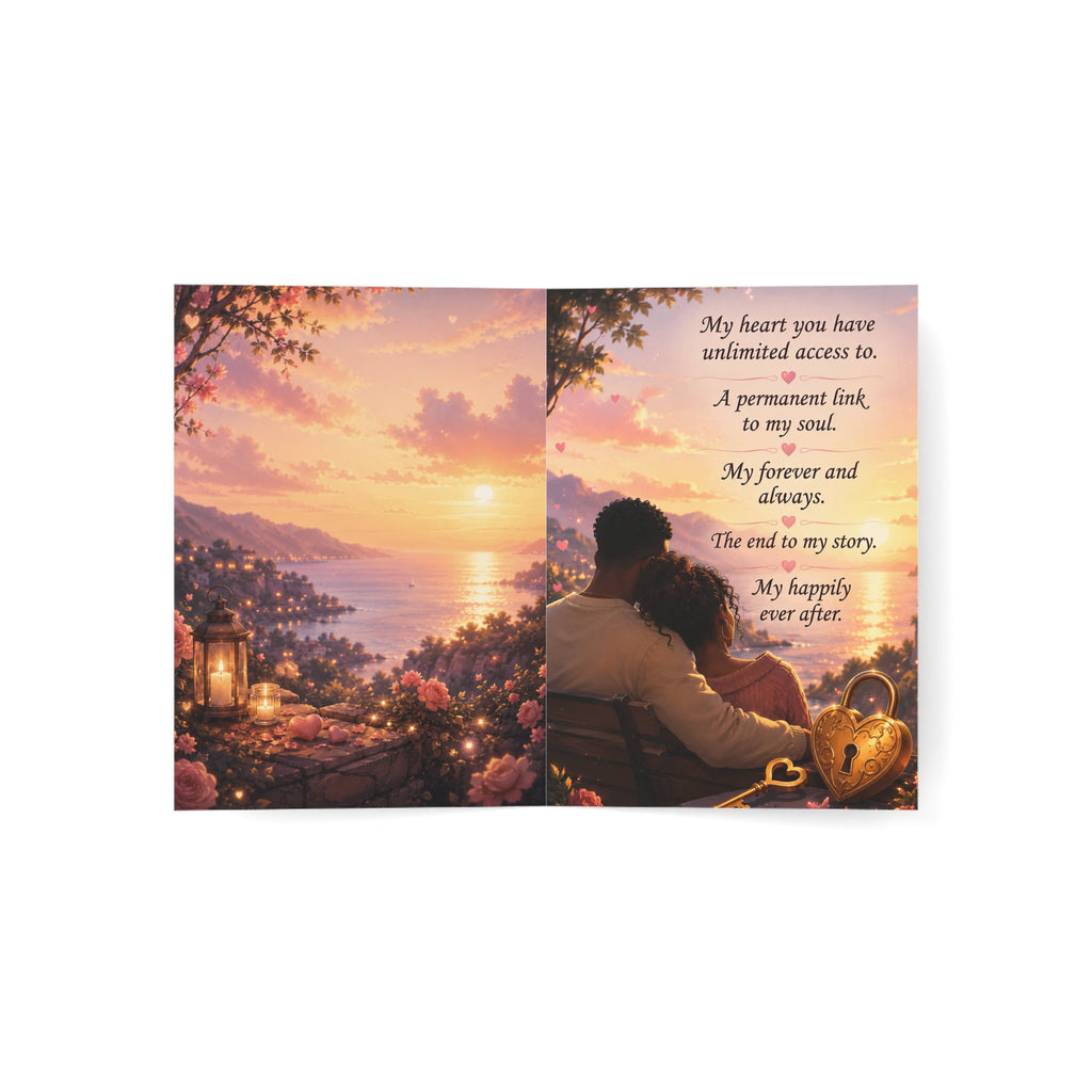 Romantic 'My Heart, My Forever' Greeting Card — Anniversary & Love Cards (1/10/30/50 pcs)