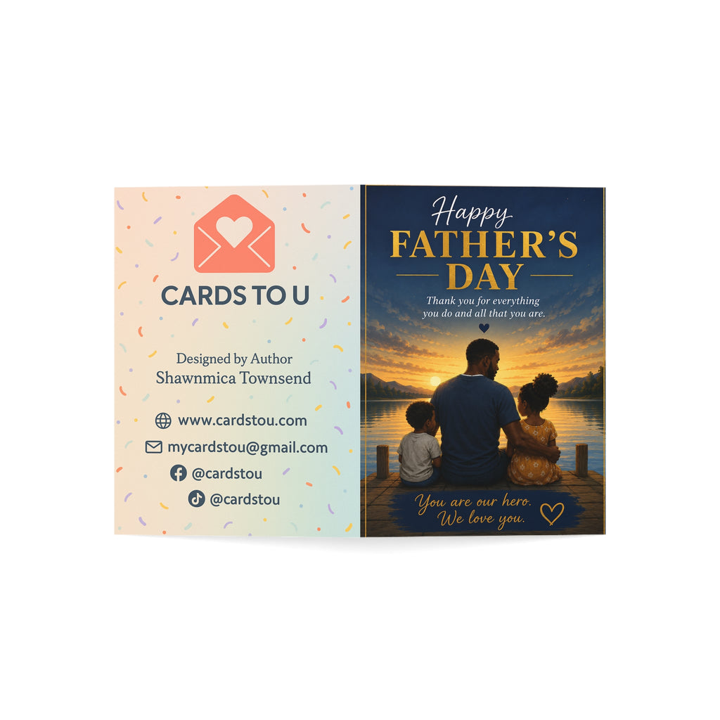 Happy Father’s Day Greeting Card — Sentimental Sunset Design (1/10/30/50 pcs)
