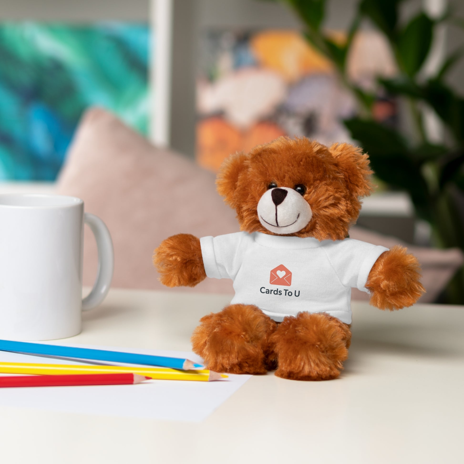 Custom Stuffed Animal with Tee – Personalizable Plush Bear Gift