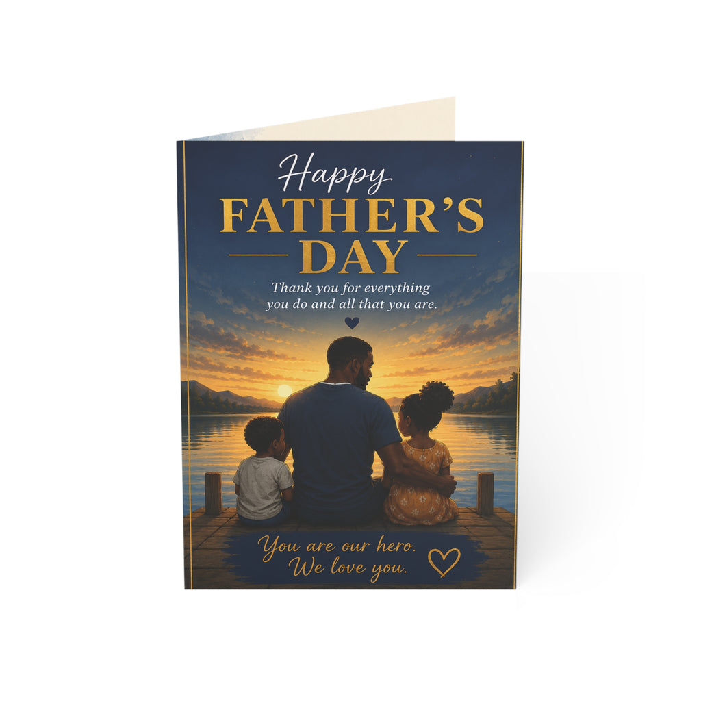 Happy Father’s Day Greeting Card — Sentimental Sunset Design (1/10/30/50 pcs)