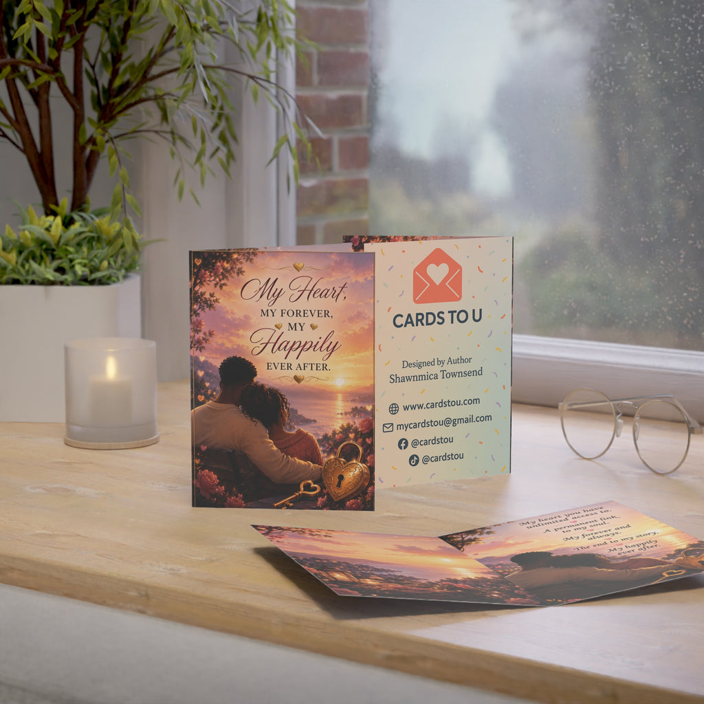 Romantic 'My Heart, My Forever' Greeting Card — Anniversary & Love Cards (1/10/30/50 pcs)
