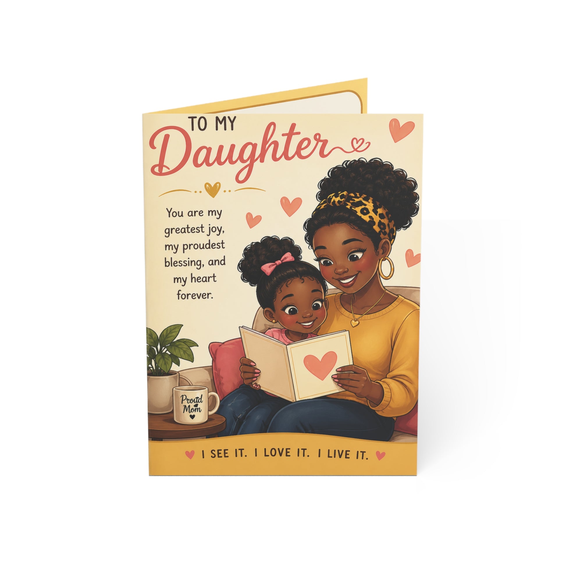 To My Daughter Greeting Card — Heartfelt Mother-Daughter Love Card (Single or Pack of 10/30/50)